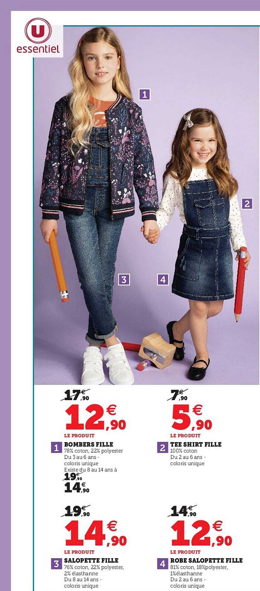 bombers fille, tee-shirt fille, salopette fille, robe salopette fille