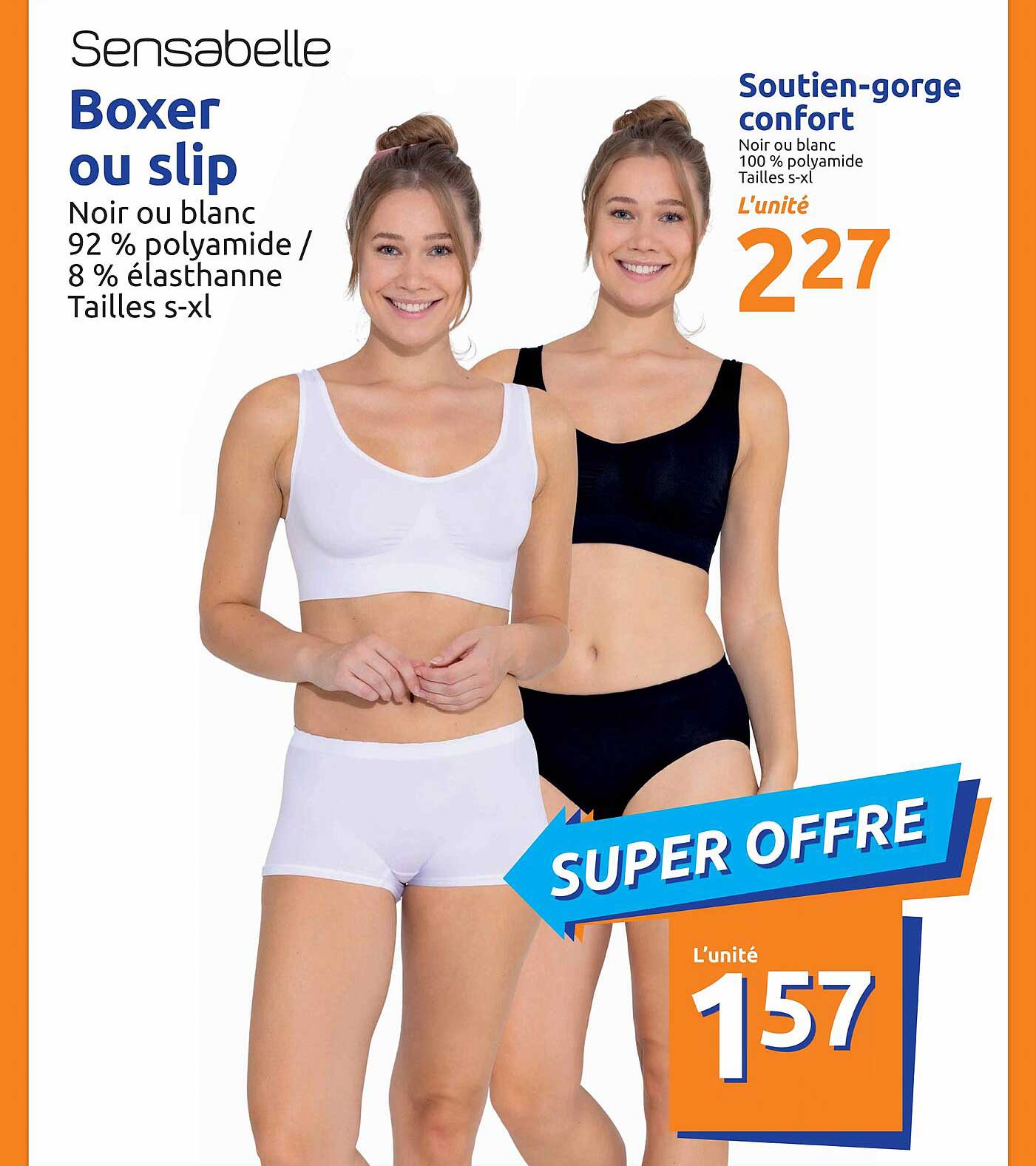 boxer ou slip sensabelle, soutien-gorge confort