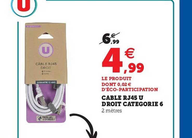 câble rj45 u droit categorie 6