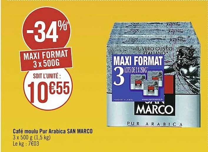 Café Moulu Pur Arabica San Marco