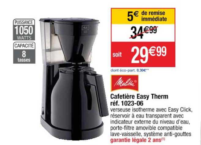 cafetière easy therm réf. 1023-06 melitta