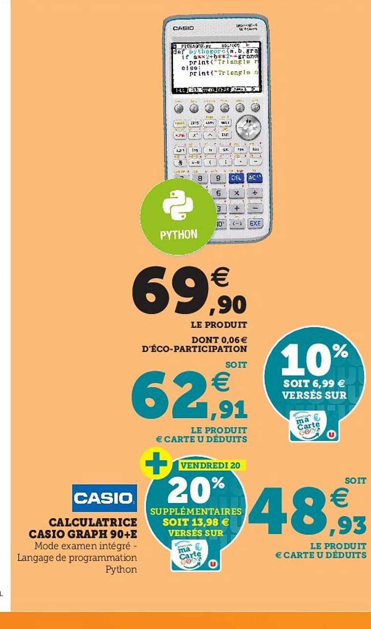 calculatrice casio graph 90+e casio