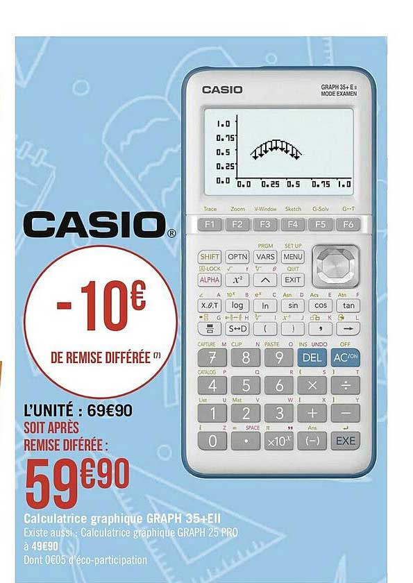 calculatrice graphique graph 35+eII casio