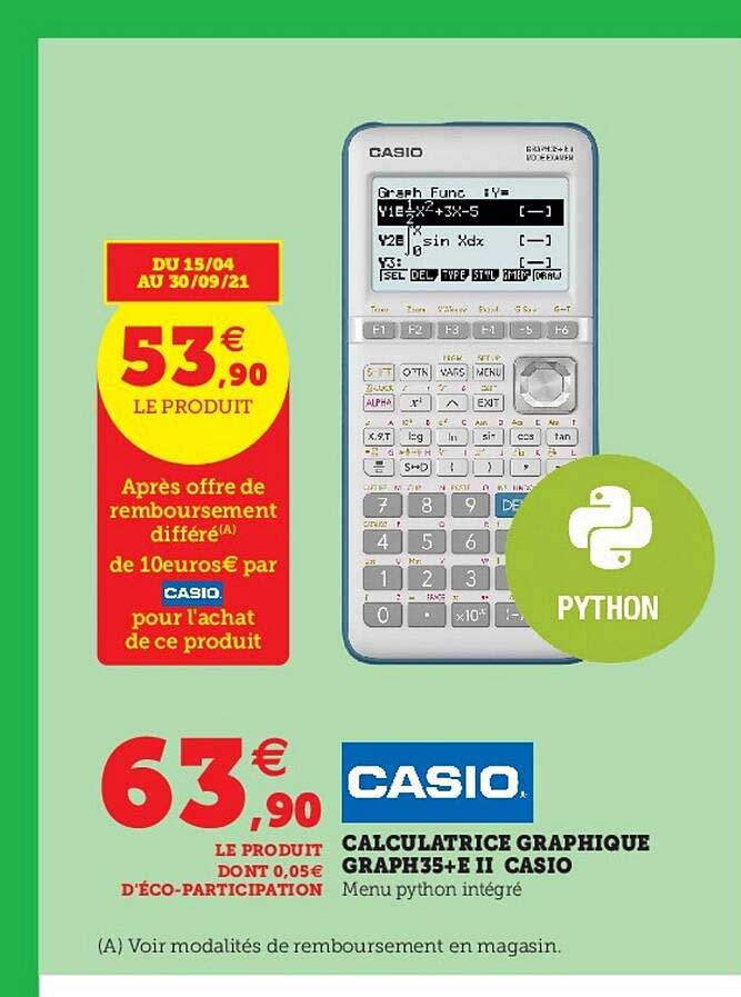Calculatrice Graphique Graph35+eII Casio
