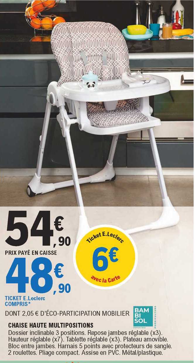 chaise haute multipositions