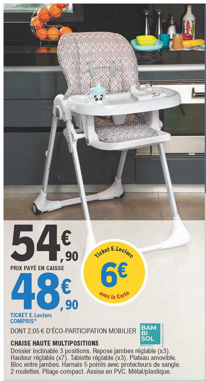 chaise haute multipositions