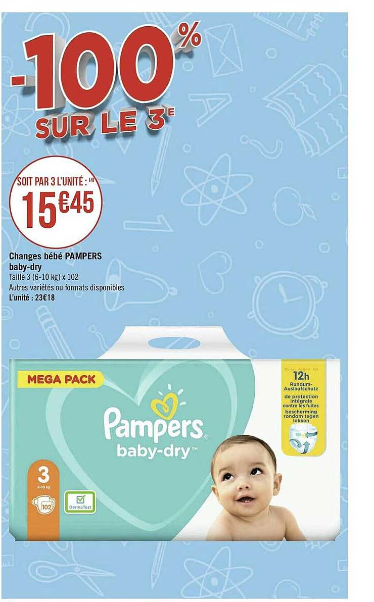 changes bébé pampers baby-dry