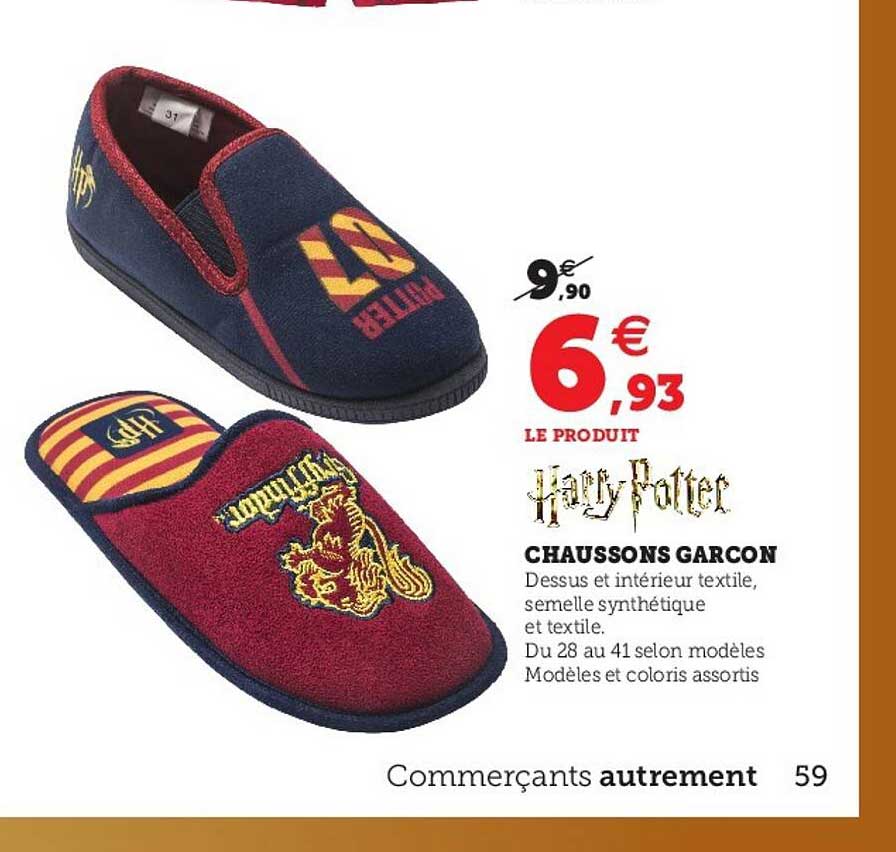 chausson garçon harry potter