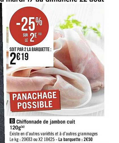 Chiffonnade De Jambon Cuit 120g