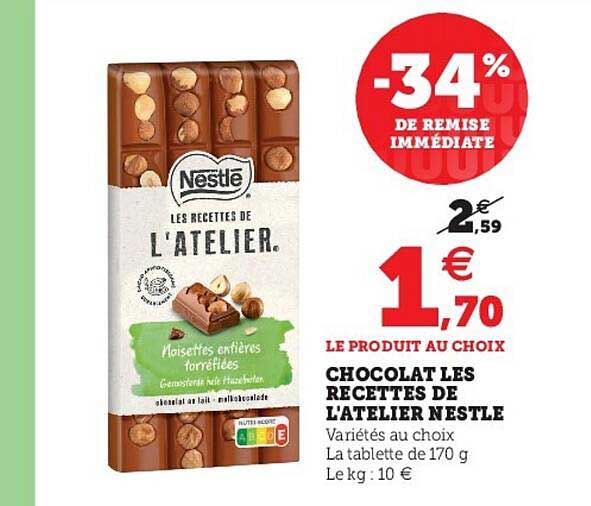 chocolat les recettes de l'atelier nestlé