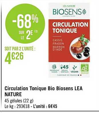 circulation tonique bio biosens léa nature