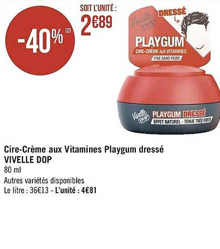 cire-crème aux vitamines playgum dressé vivelle dop