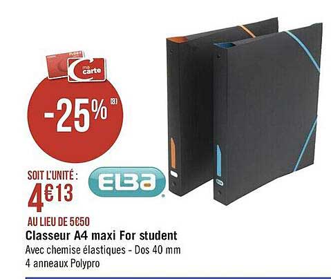 classeur a4 maxi for student elba