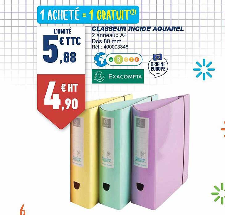 Classeur Rigide Aquarel Exacompta