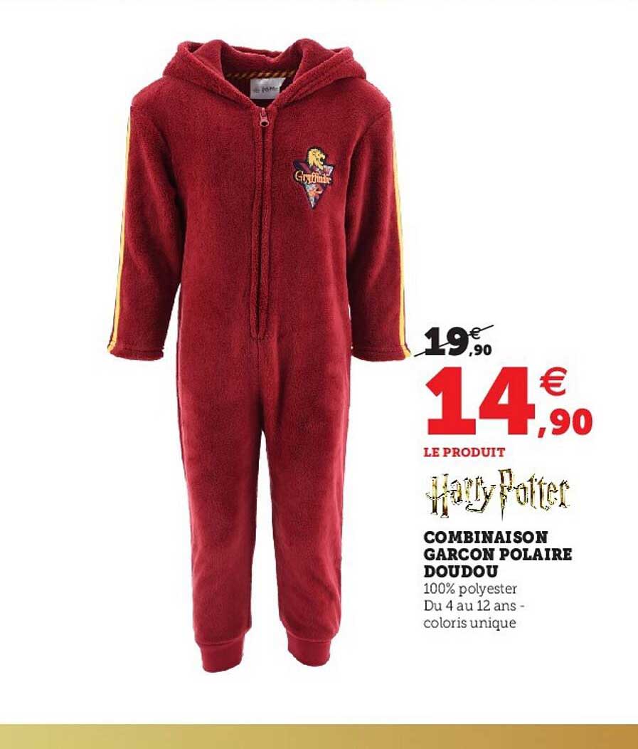 combinaison garçon polaire doudou harry potter