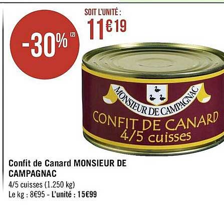 Confit De Canard Monsieur De Campagnac