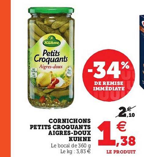 Cornichons Petits Croquants Aigres-doux Kühne