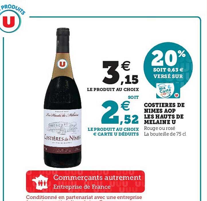 costières de nimes aop les hauts de melaine u