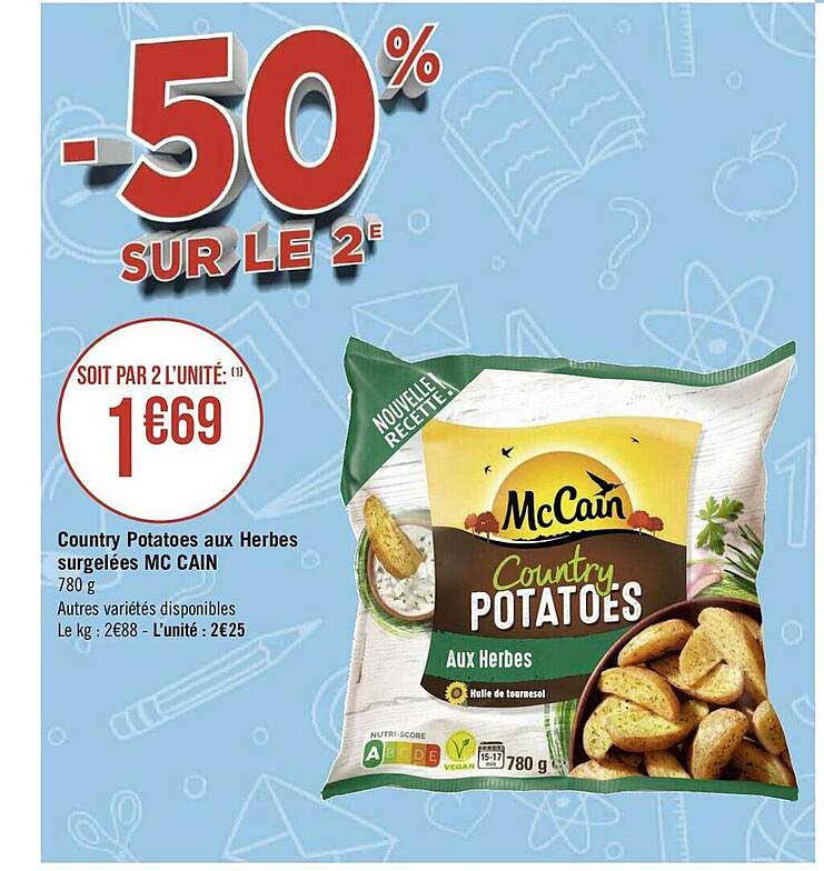 Country Potatoes Aux Herbes Surgelées Mc Cain