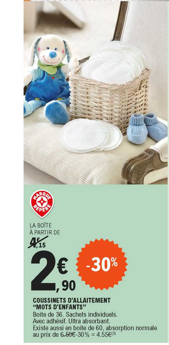 coussinets d'allaitement "mots d'enfants"