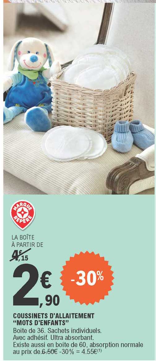 coussinets d'allaitement "mots d'enfants"