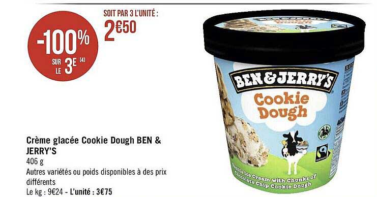 crème glacée cookie dough ben & jerry's