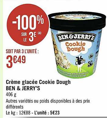 crème glacée cookie dough ben & jerry's