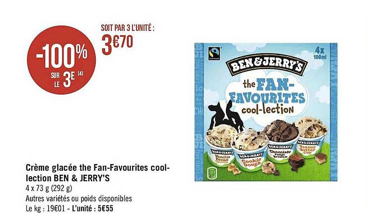 crème glacée the fan-favouritres cool-lection ben & jerry's