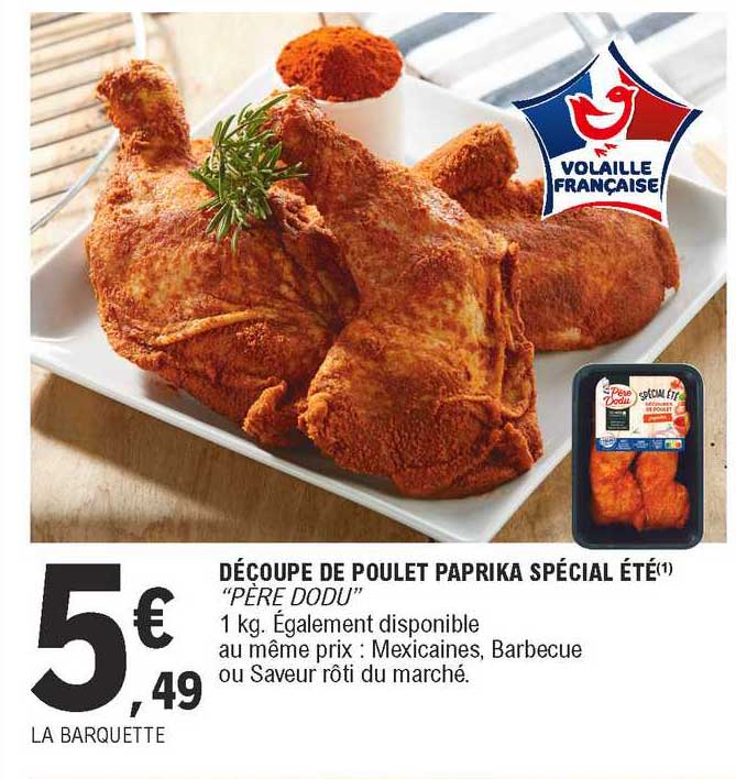 découpe de poulet paprika spécial été "père dodu"