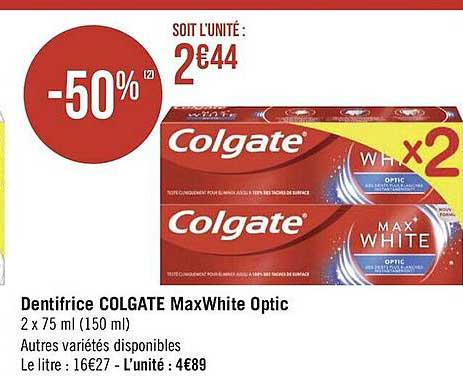 Dentifrice Colgate Maxwhite Optic