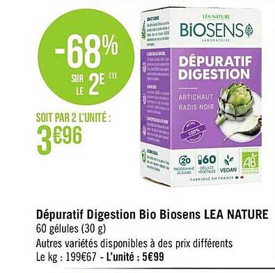 dépuratif digestion bio biosens léa nature