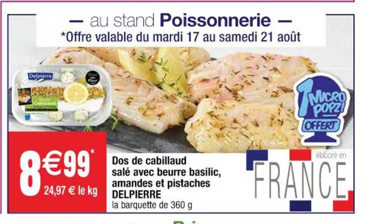 Dos De Cabillaud Salé Avec Beurre Basilic, Amandes Et Pistaches Delpierre