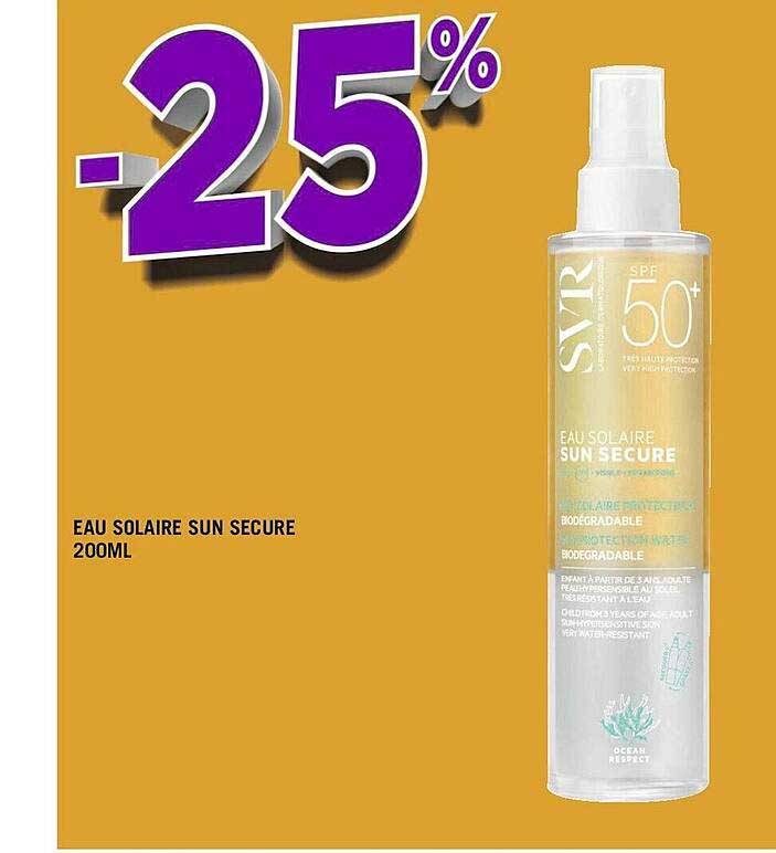 eau solaire sun secure 200ml