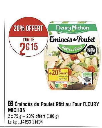 émincés De Poulet Rôti Au Four Fleury Michon