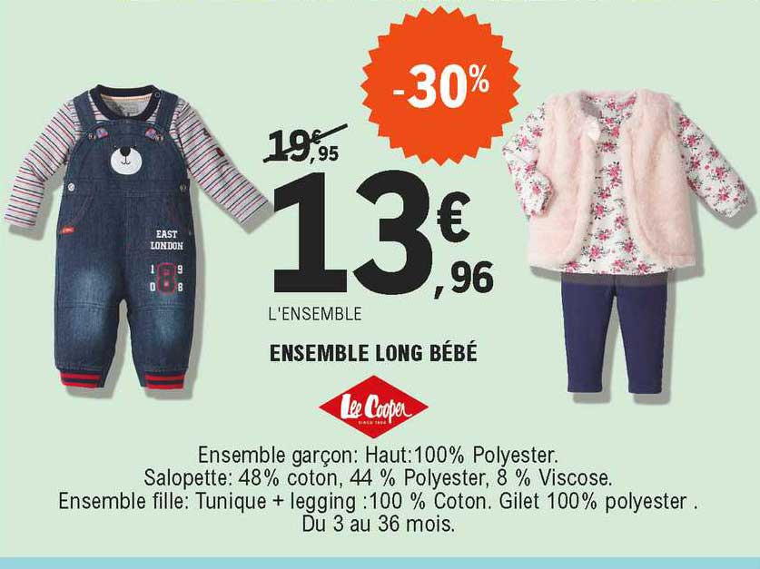 ensemble long bébé lee cooper