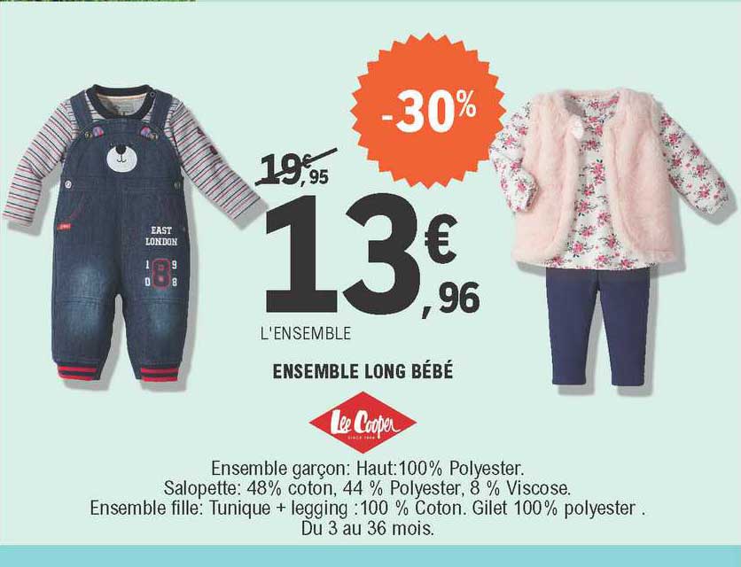 Ensemble Long Bébé Lee Cooper