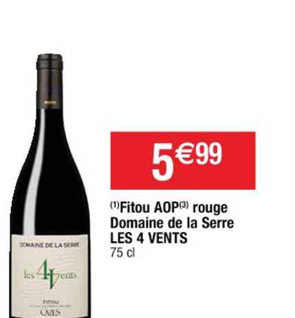 fitou aop rouge domaine de la serre les 4 vents
