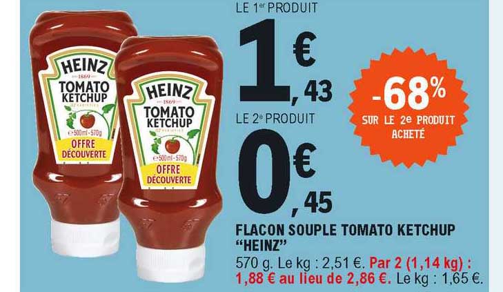 flacon souple tomato ketchup "heinz"