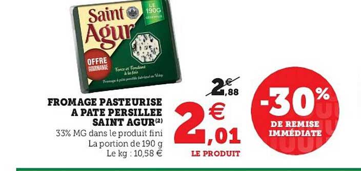 Fromage Pasteurisé à Pâte Persillée Saint Agur