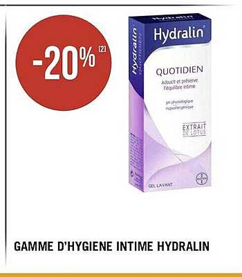 gamme d'hygiène intime hydralin