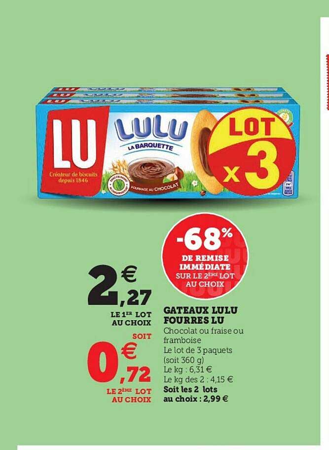 Gâteaux Lulu Fourrés Lu