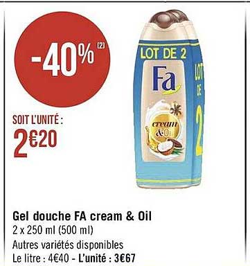 gel douche fa cream & oil