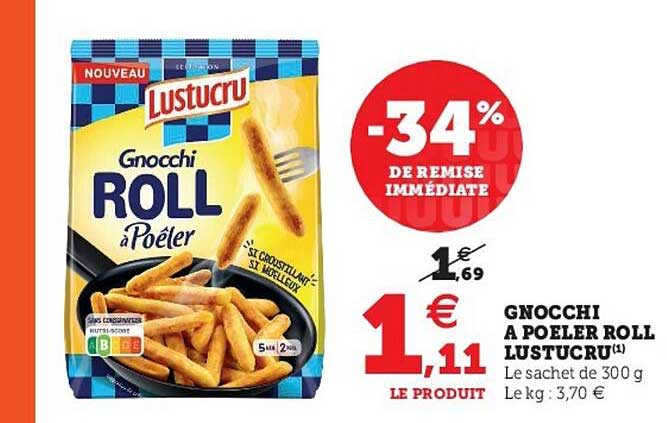 gnocchi à poêler roll lustucru