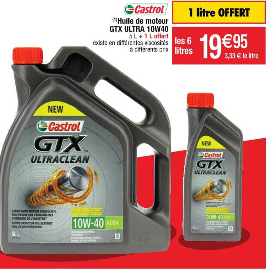 huile de moteur gtx ultra 10w40 castrol
