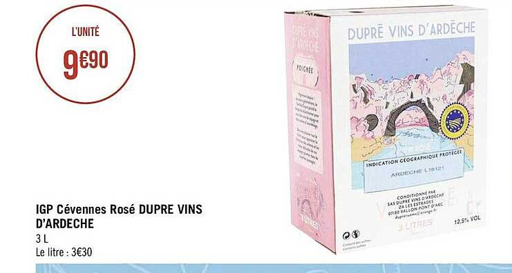 igp cévennes rosé dupre vins d'ardèche
