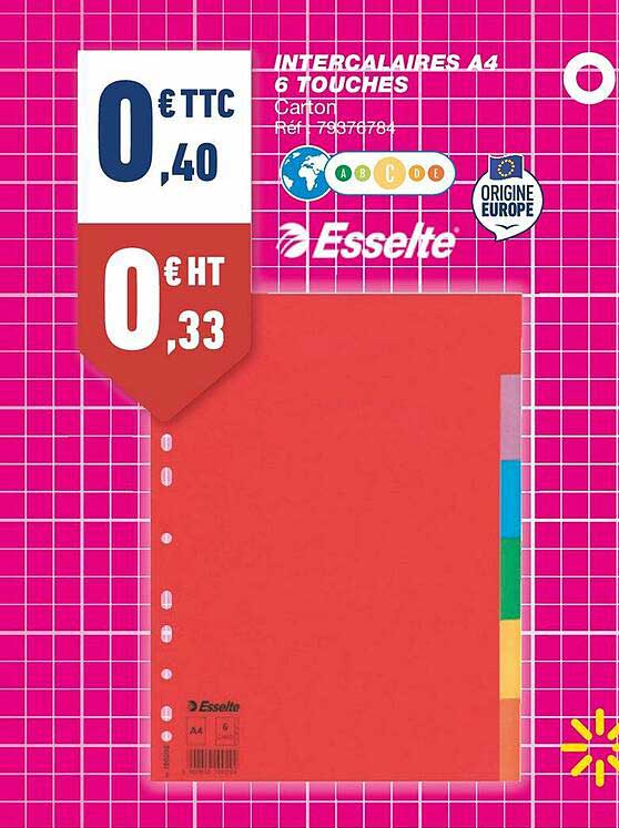 intercalaires a4 6 touches