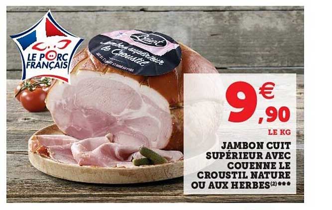 Jambon Cuit Supérieur Avec Couenne Le Croustil Nature Ou Aux Herbes
