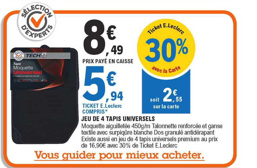 jeu de 4 tapis universels