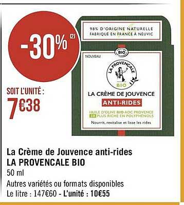 la crème de jouvence anti-rides la provencale bio