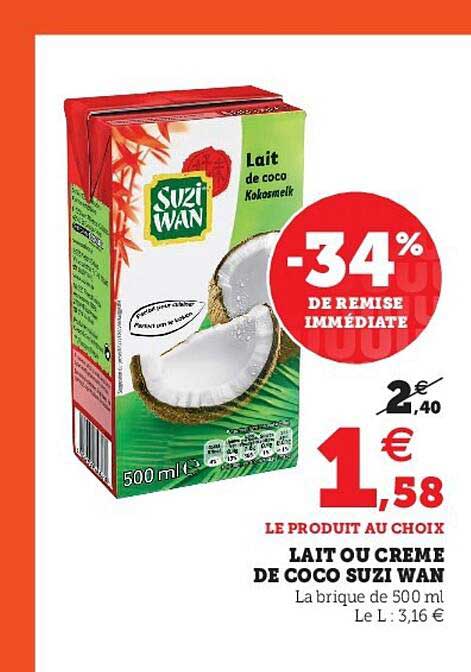 lait ou crème de coco suzi wan